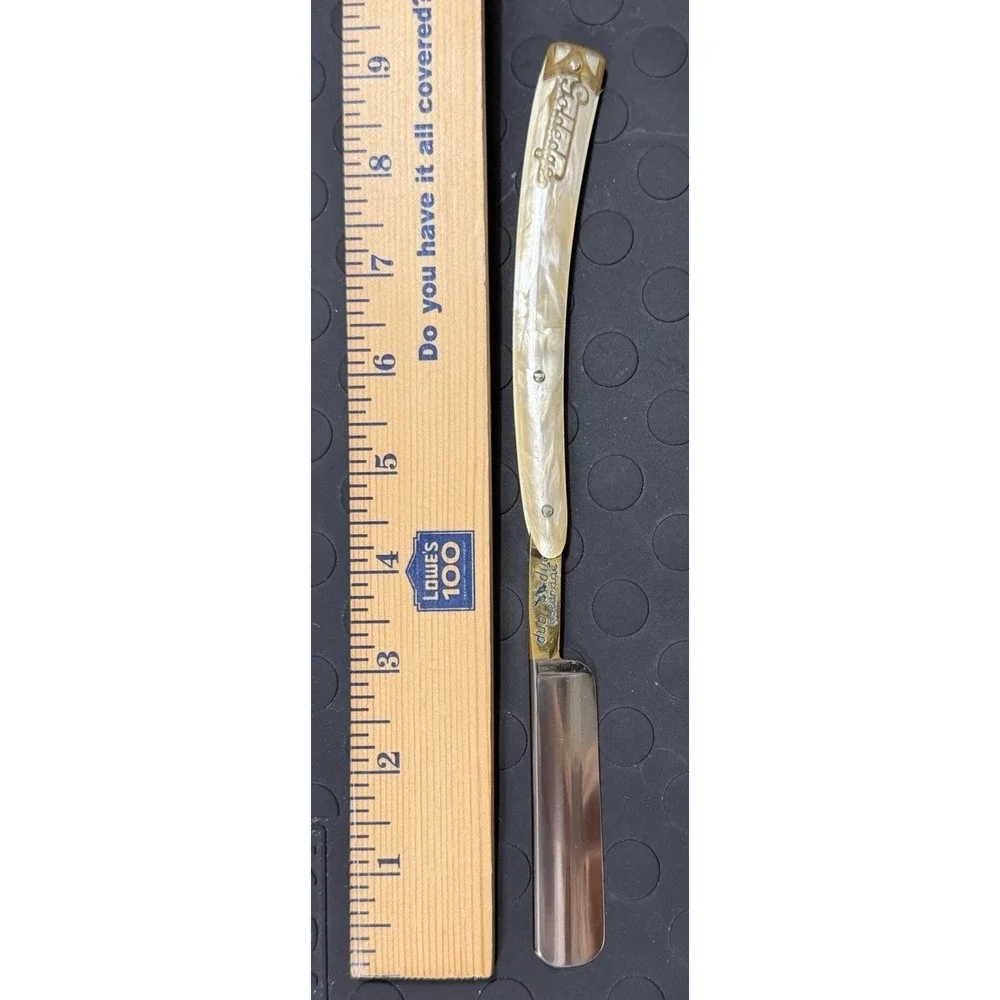 Dubi Duck Round Point Straight Razor Vintage Goldedge 5/8 In Original Box Mint